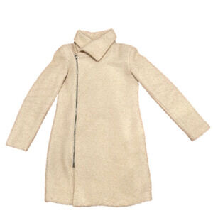 Vintage Glamorous cream white XS 50%wool blend coat